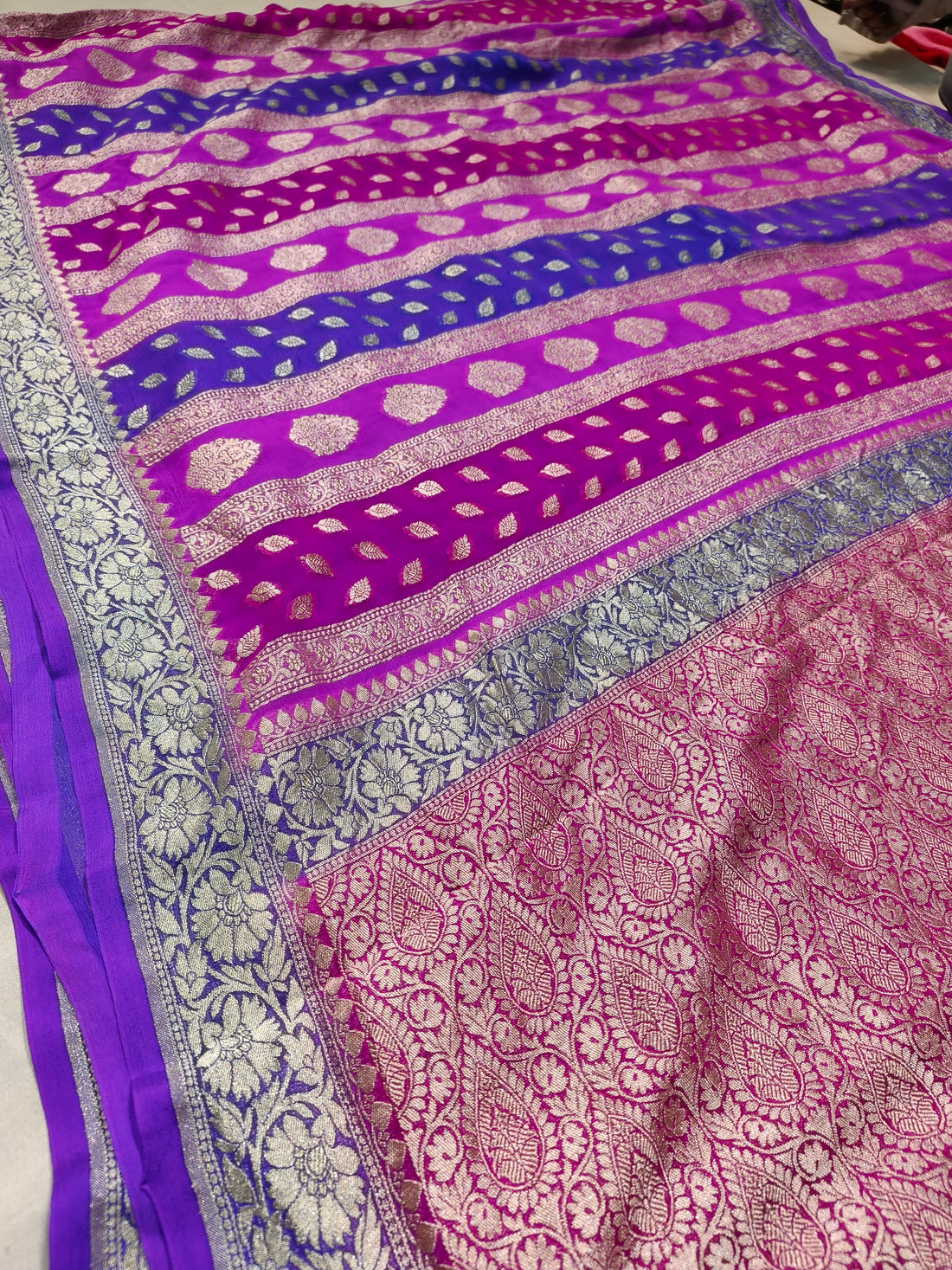 Banarasi Pure Khaddi Georjette Rangkat Saree