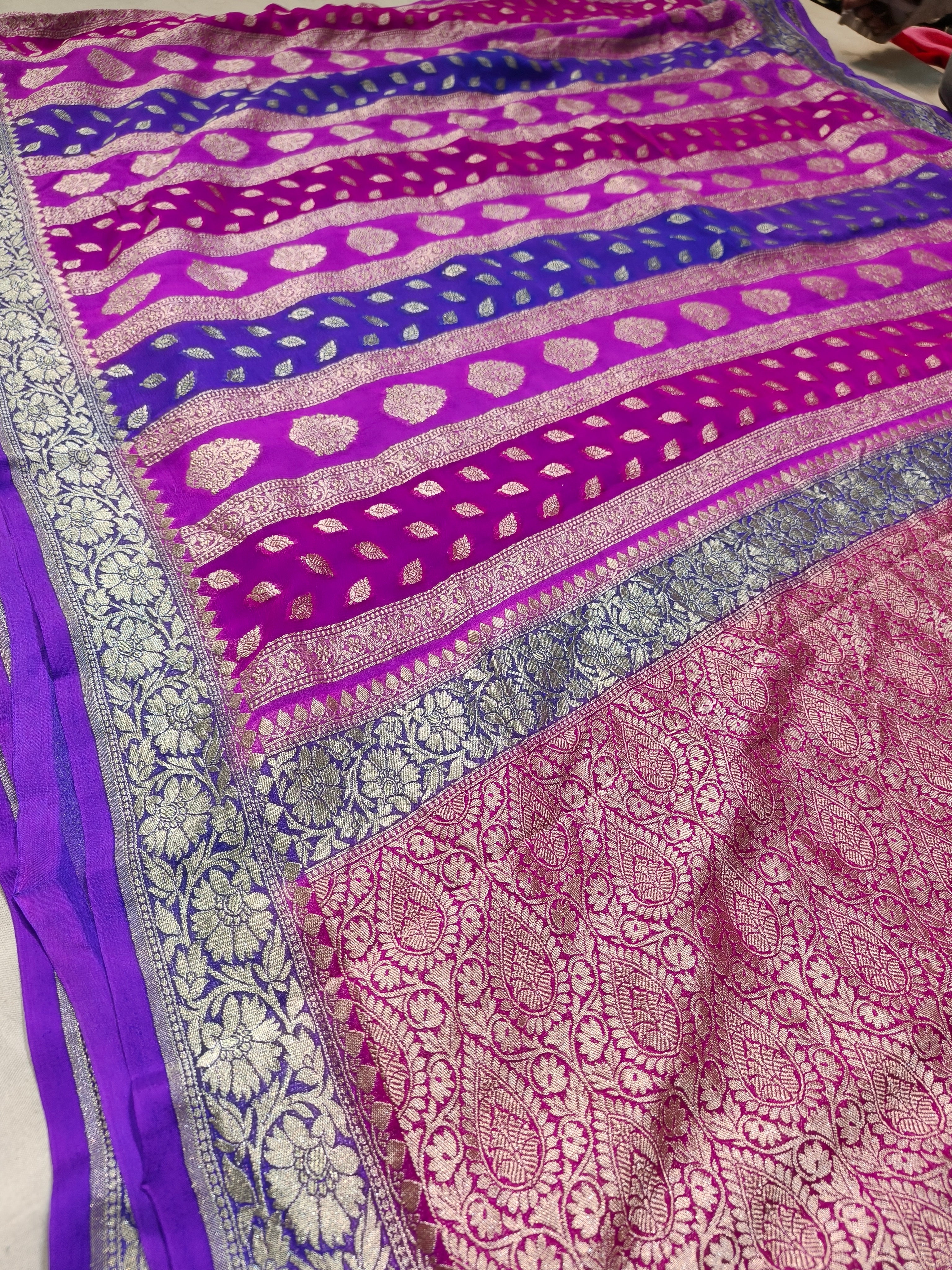 Banarasi Pure Khaddi Georjette Rangkat Saree