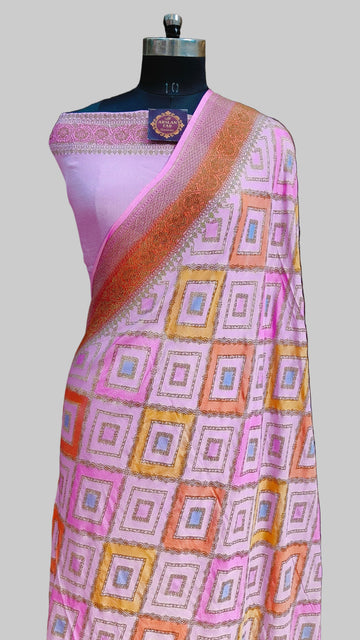 Banarasi Pure Khaddi Georjette Rangkat Saree