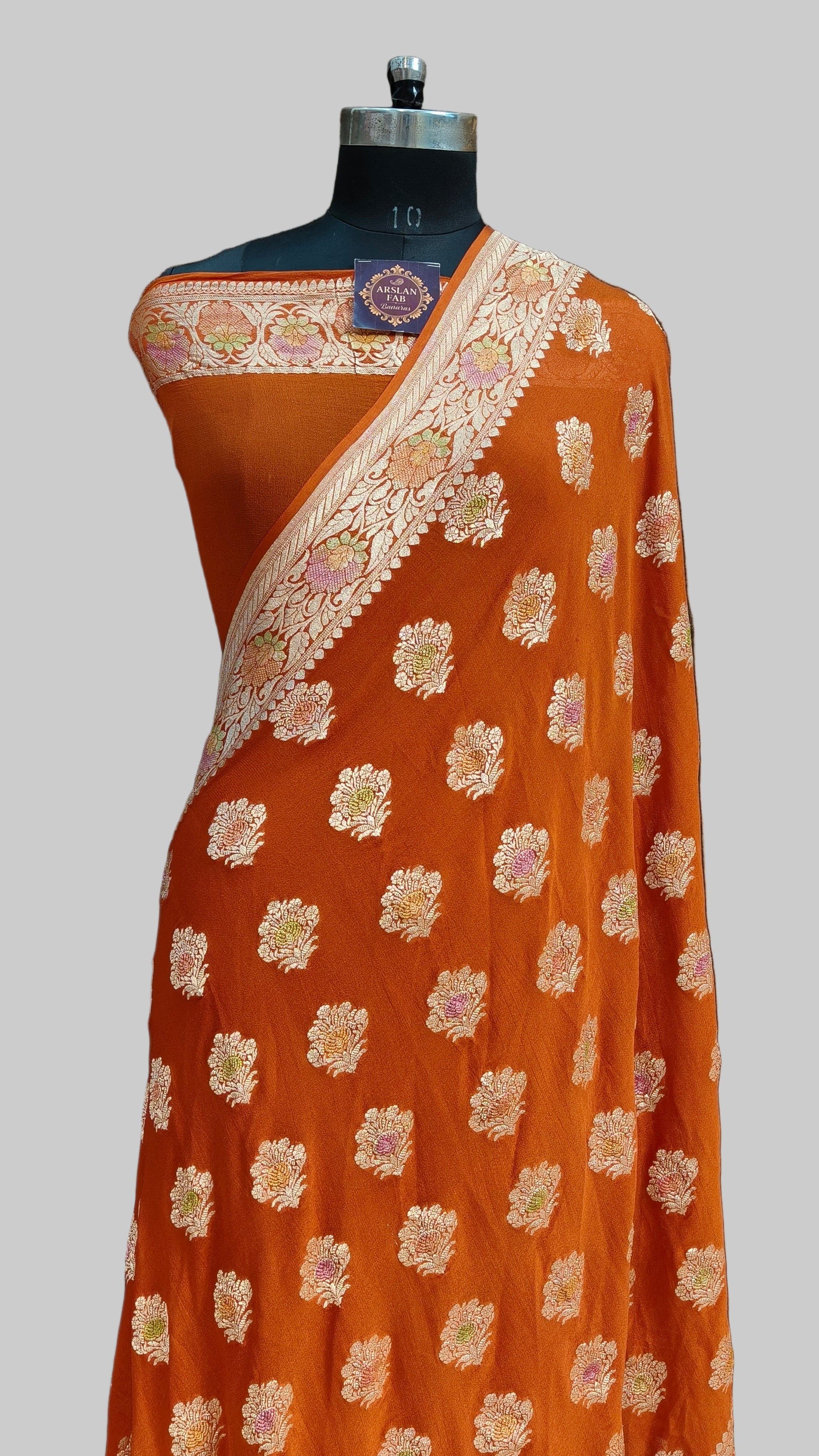 Banarasi Pure Khaddi Georjette Meenakari Saree