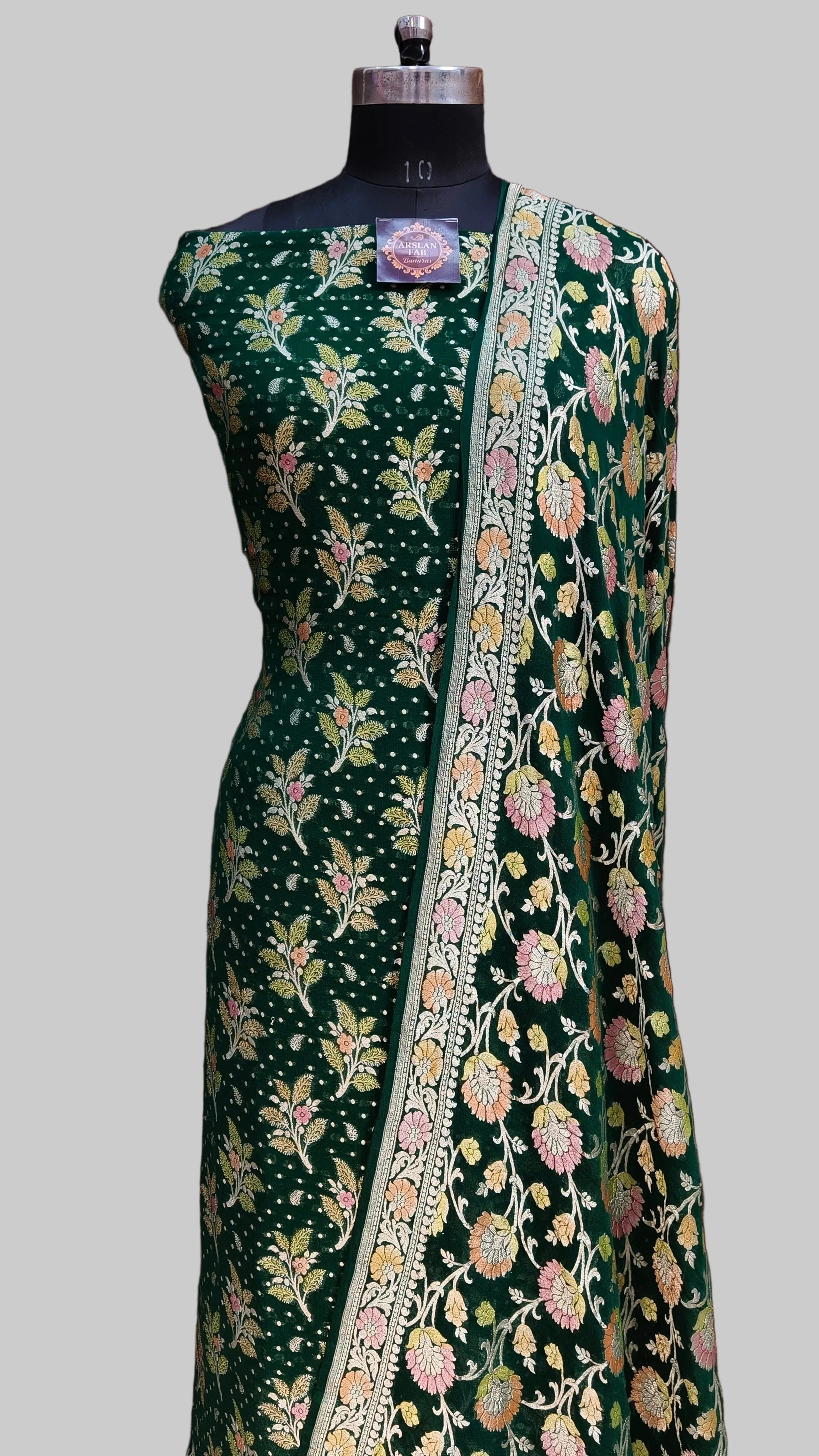 Banarasi Pure Khaddi Georjete Meena Suit