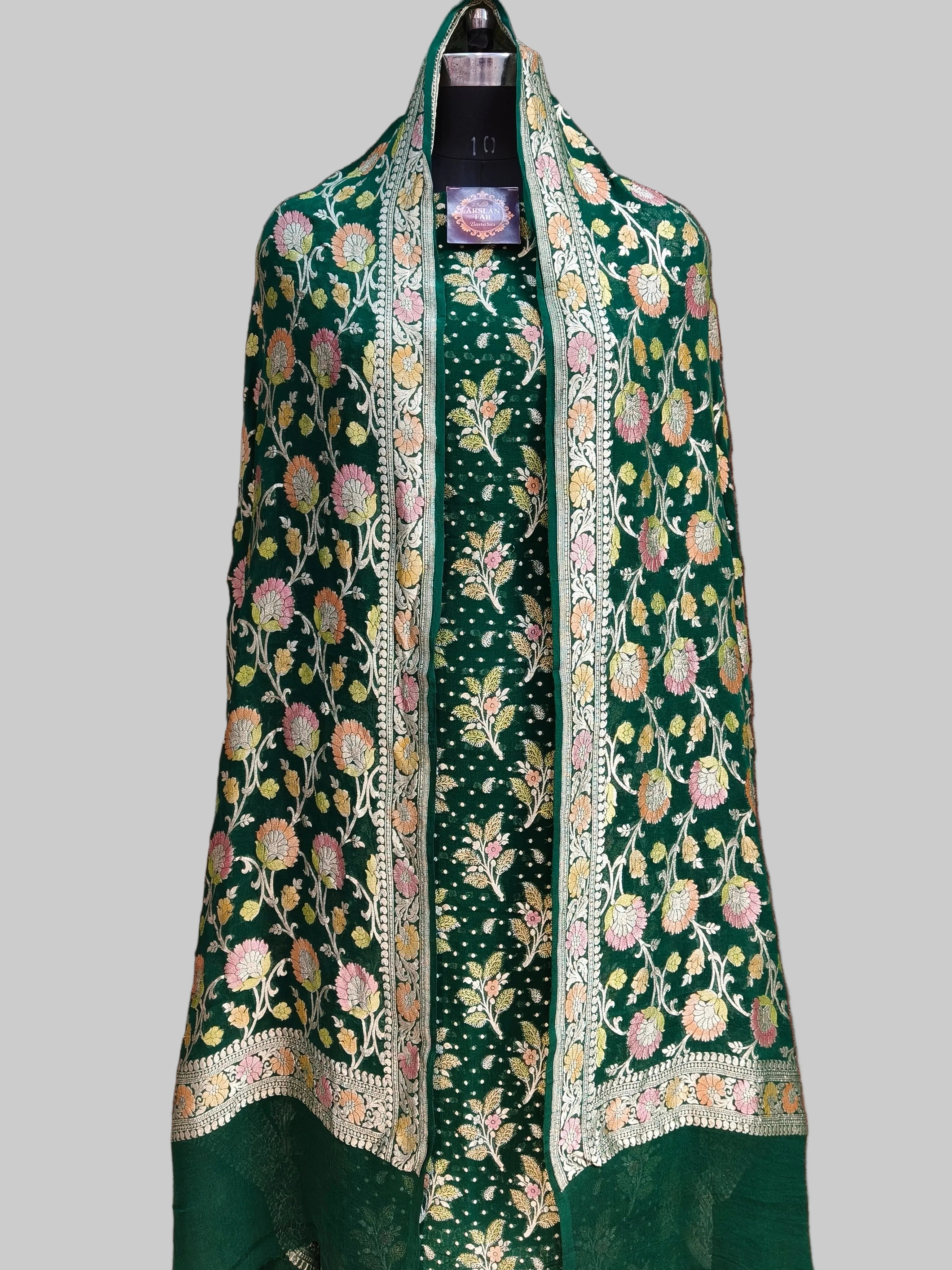 Banarasi Pure Khaddi Georjete Meena Suit