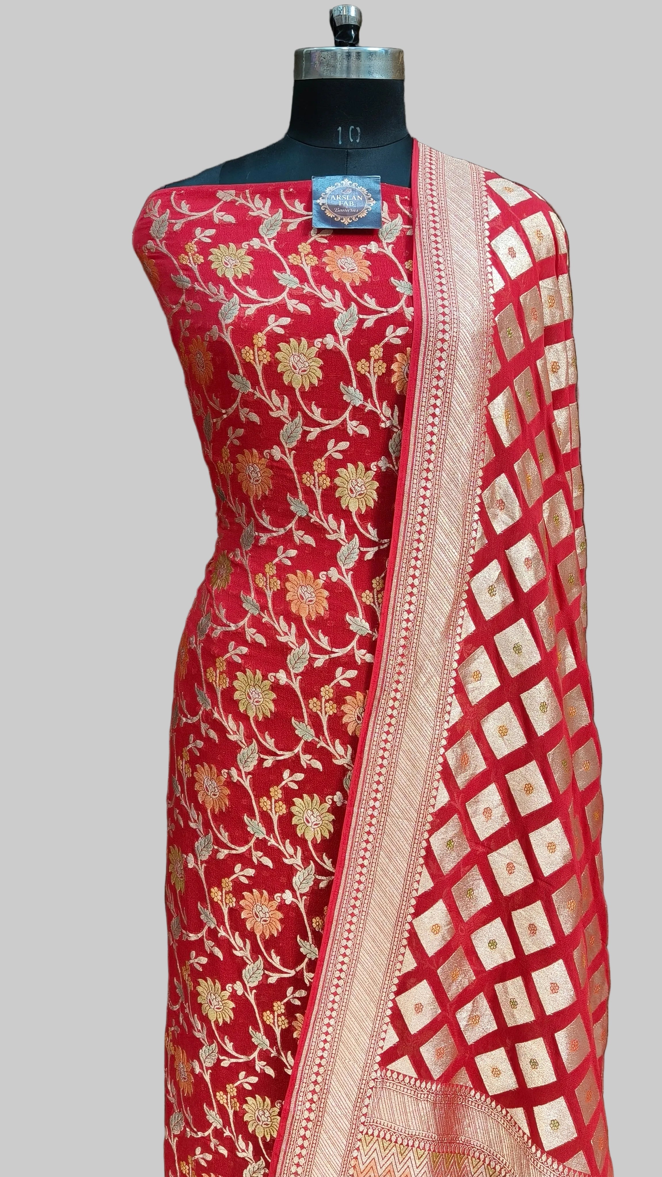 Banarasi Pure Khddi Georjete Meena Suit