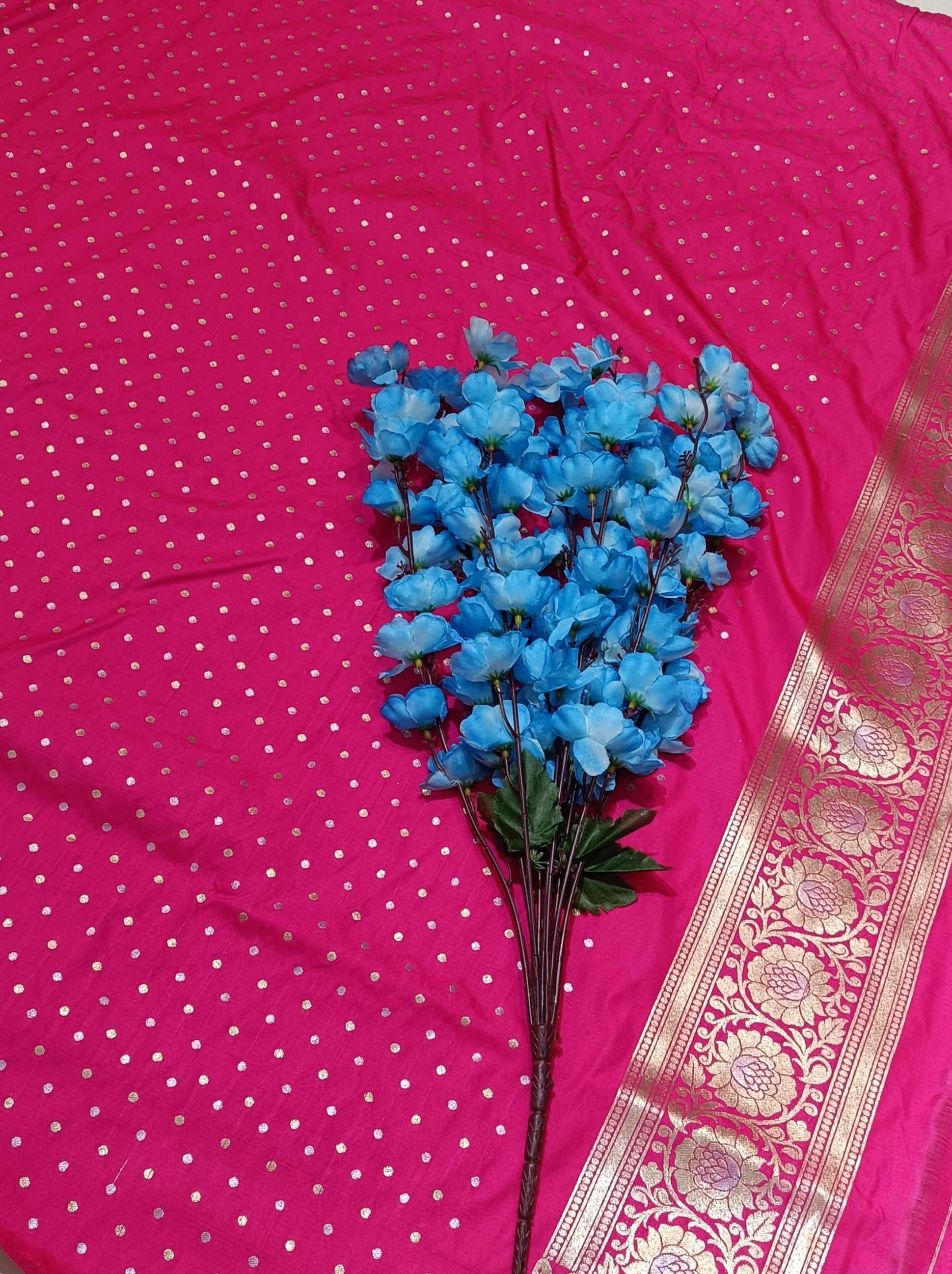 Banarasi Pawri Silk Rani Saree