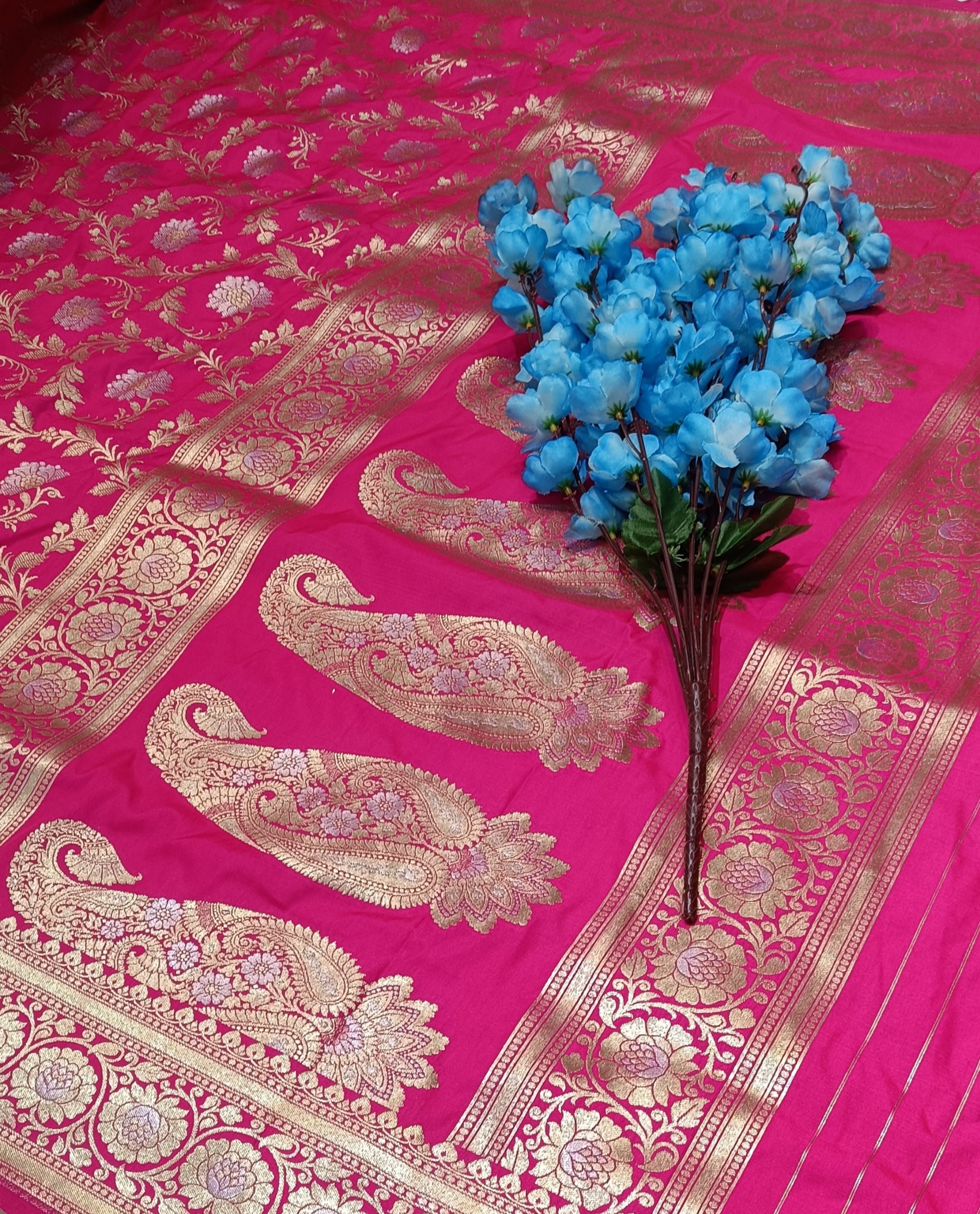 Banarasi Pawri Silk Rani Saree