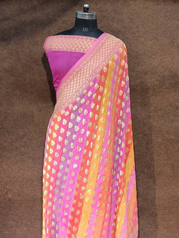 Banarasi Khaddi Georgette with Brush Dye