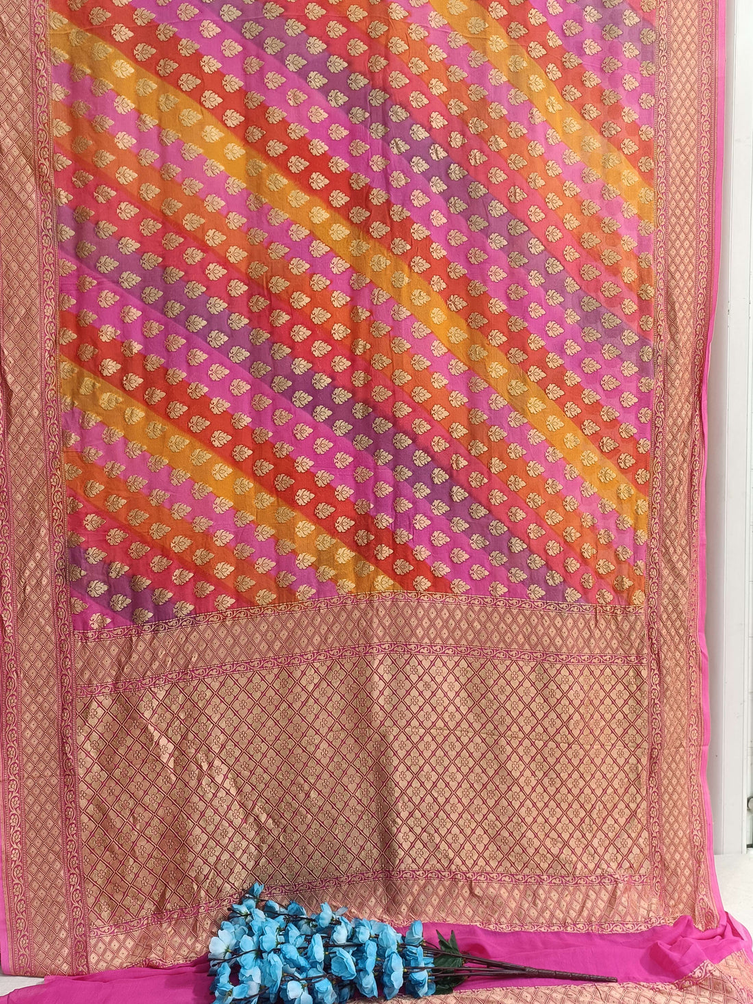 Banarasi Khaddi Georgette with Brush Dye