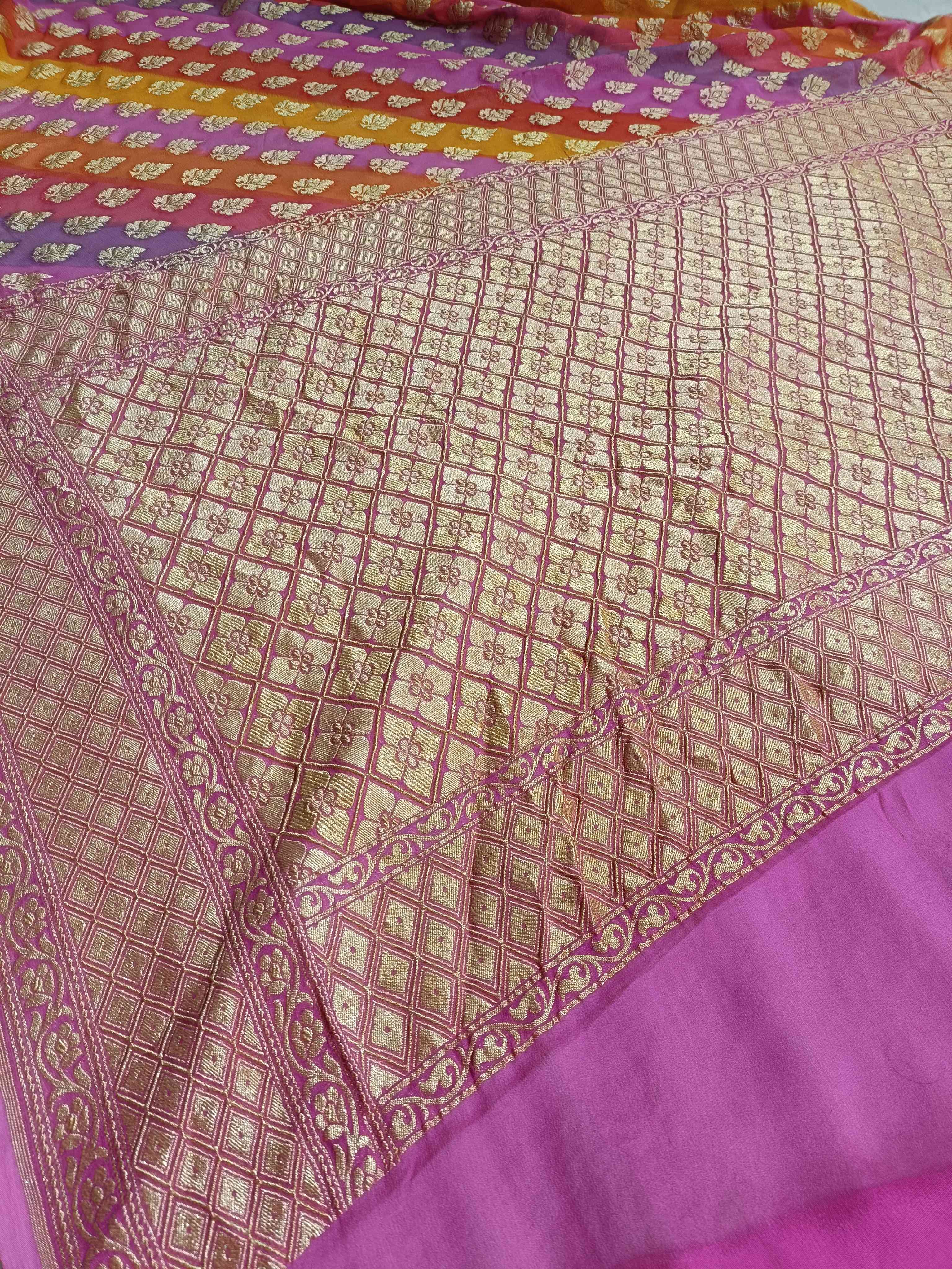 Banarasi Khaddi Georgette with Brush Dye